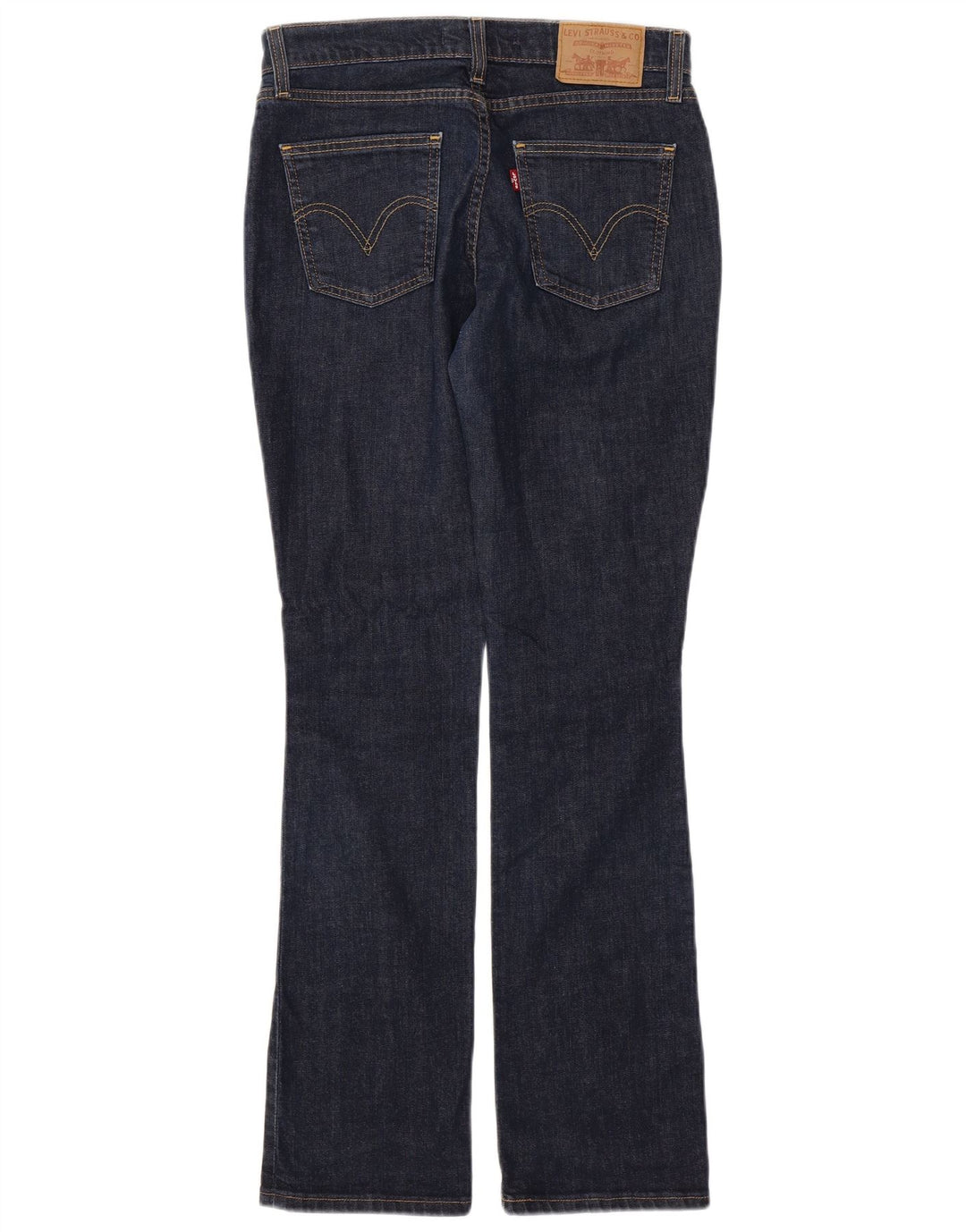 LEVI'S Womens Straight Jeans W30 L34 Navy Blue Cotton