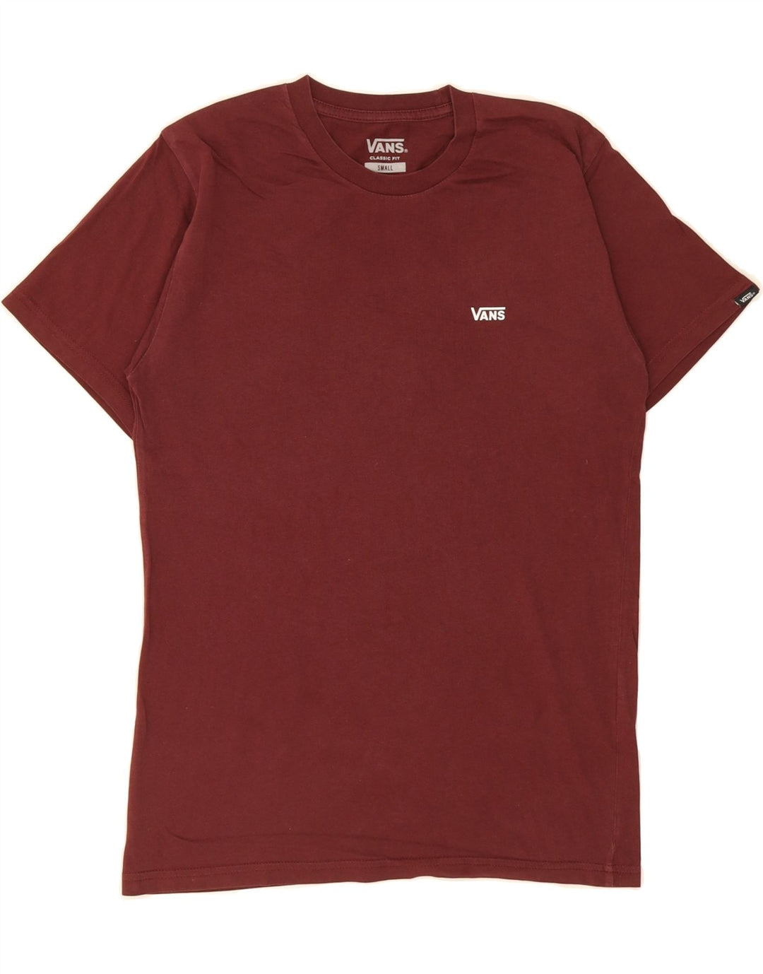 VANS Mens Classic Fit T-Shirt Top Small Burgundy Vintage Vans and Second-Hand Vans from Messina Hembry 
