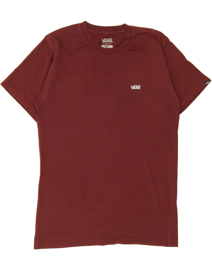 VANS Mens Classic Fit T-Shirt Top Small Burgundy Vintage Vans and Second-Hand Vans from Messina Hembry 