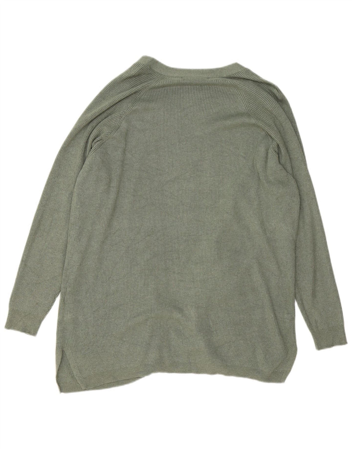 Marks & Spencer Womens Longline Cardigan Sweater UK 16 Large Khaki