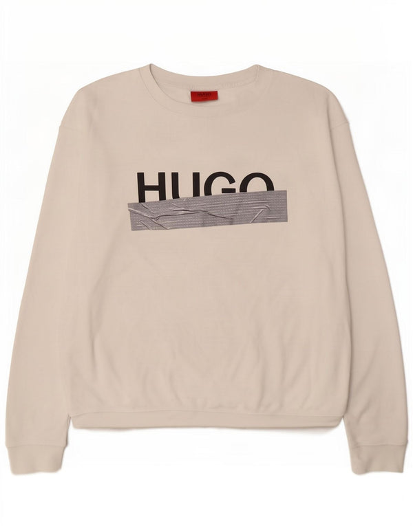 HUGO BOSS Homme Sweat-shirt graphique XL Coton blanc
