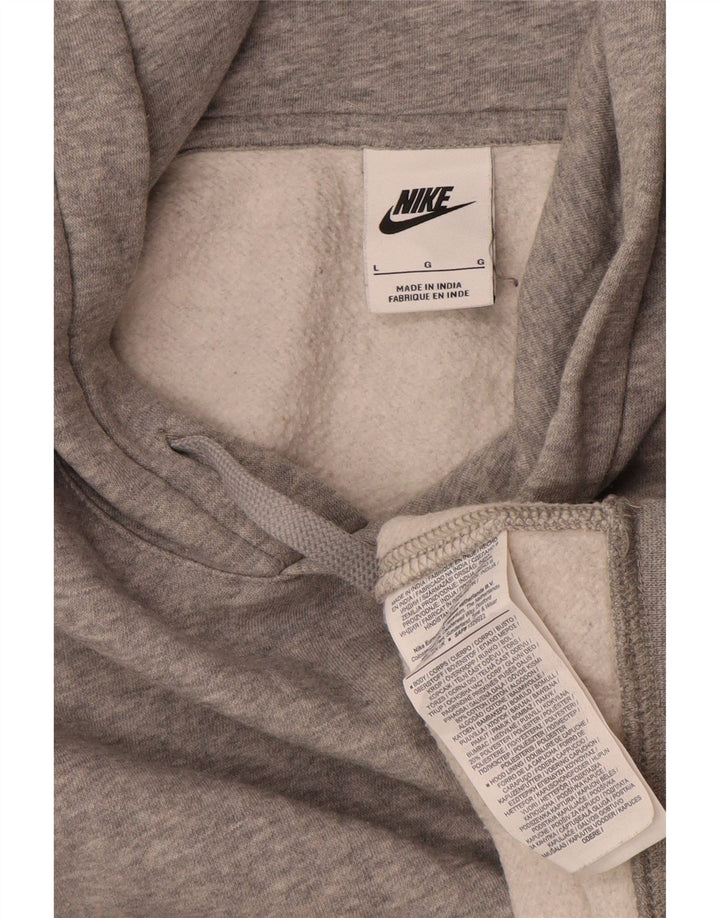 Nike Mens Hoodie Jumper Large Grey Flecked Cotton