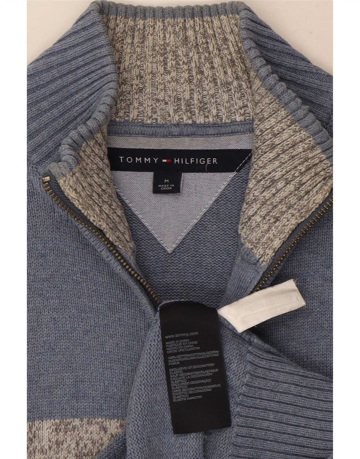 Tommy Hilfiger Pull Cardigan Homme Bleu Moyen Colorblock Coton