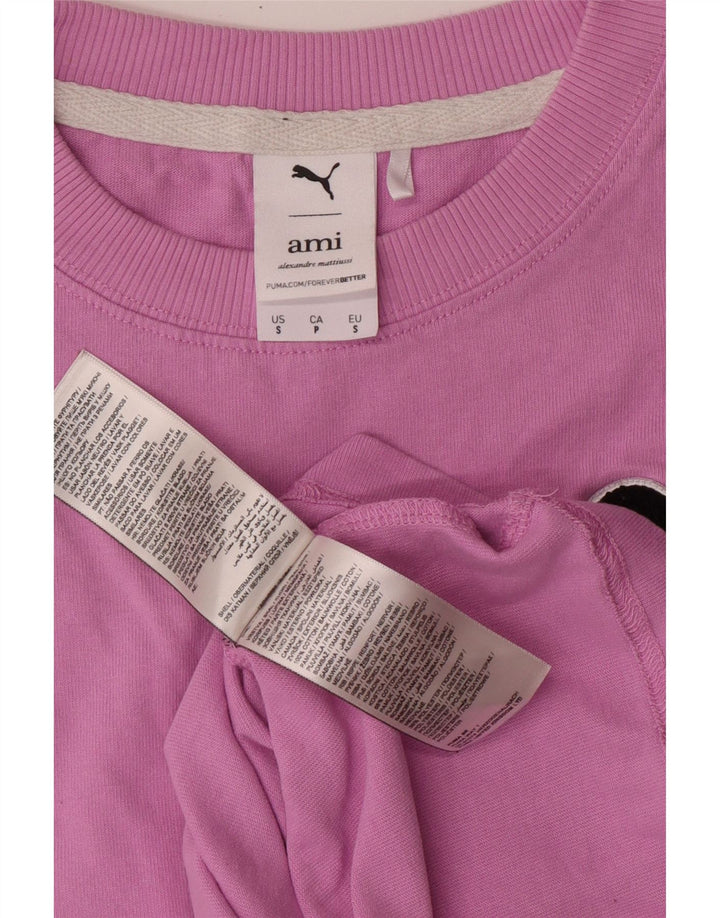 Puma Mens Graphic T-Shirt Top Small Pink Cotton