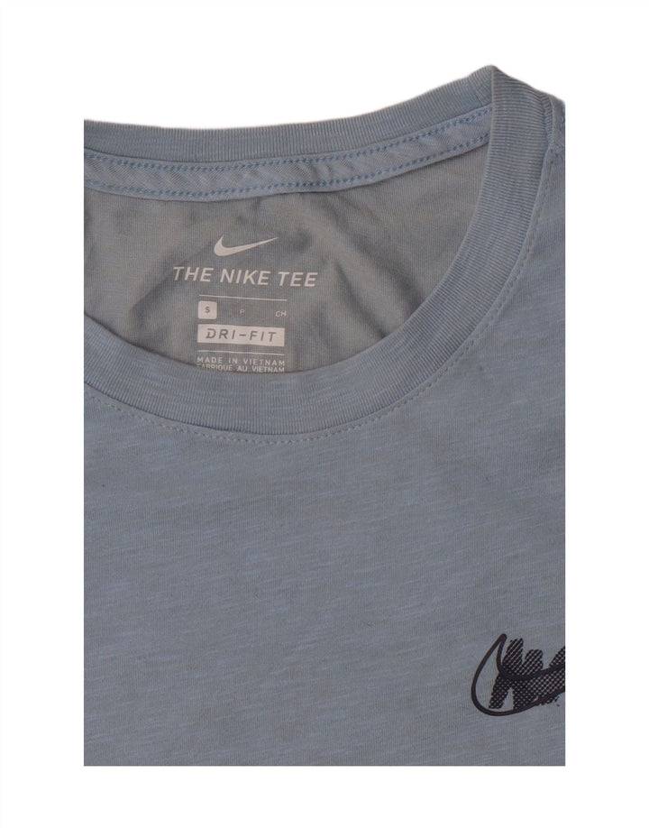 NIKE Mens Dri Fit Graphic T-Shirt Top Small Blue Cotton Vintage Nike and Second-Hand Nike from Messina Hembry 