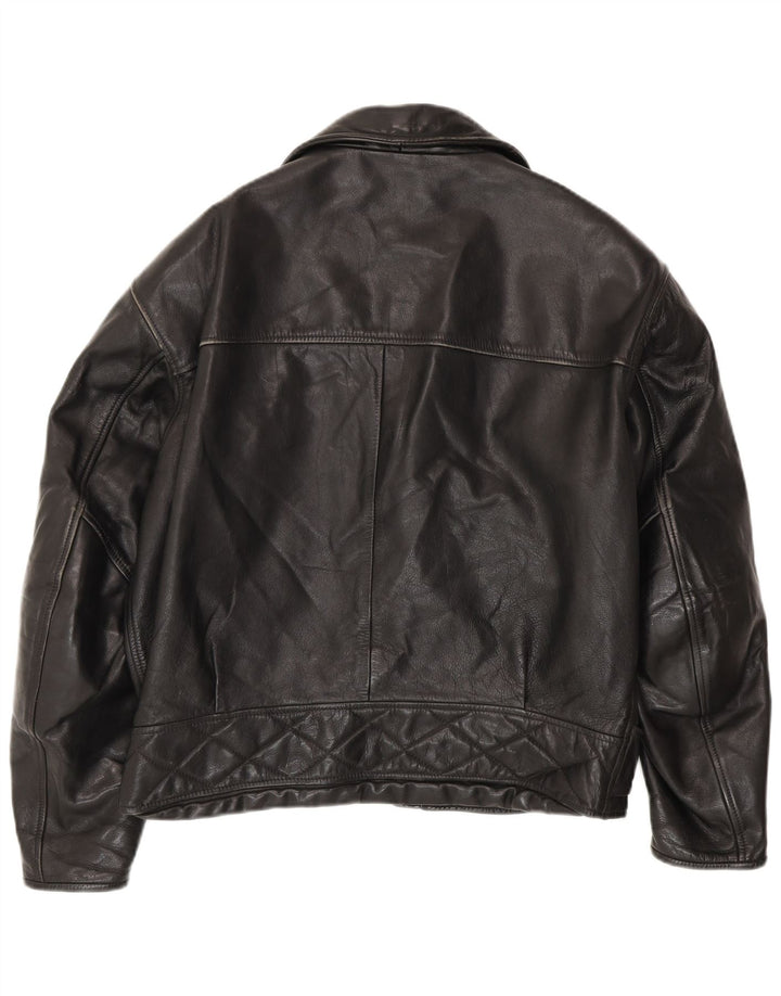 Dainese Mens Leather Biker Jacket IT 52 Large Black