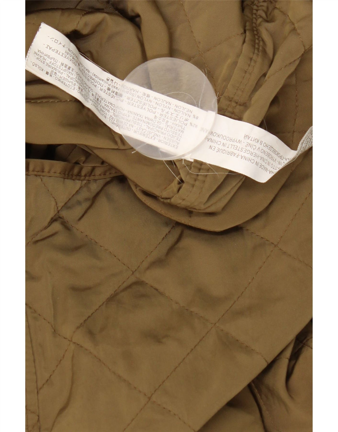 ZARA Womens Hooded Quilted Jacket UK 14 Medium Khaki Polyester