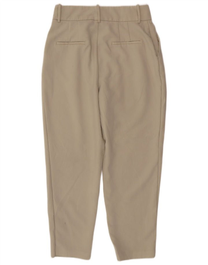 Zara Damen-Anzughose, schmal zulaufend, Größe L, W30, L26, Beige, Polyester
