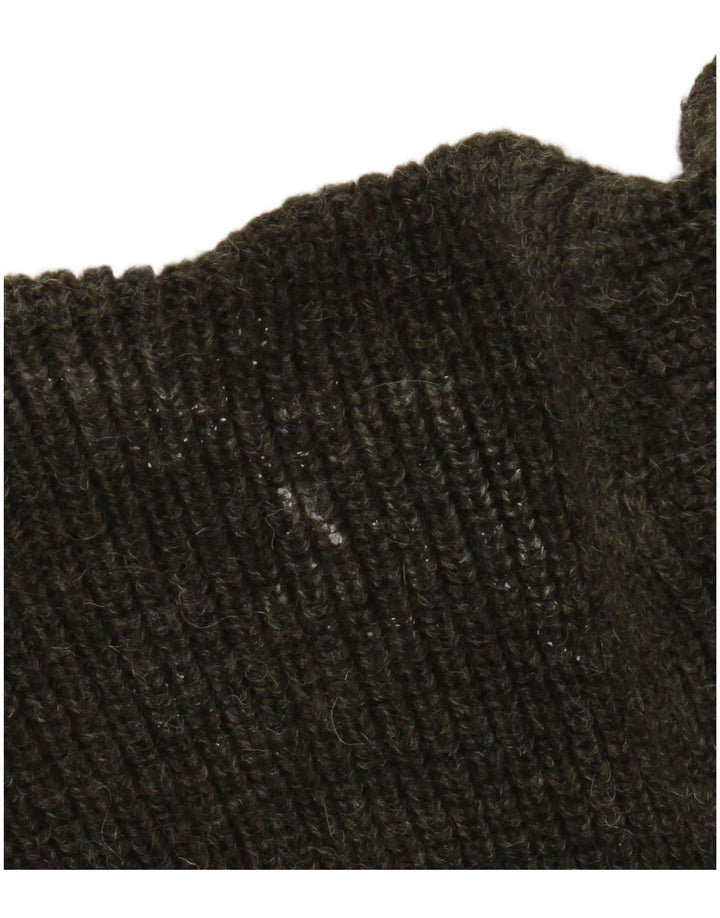 Barbour Mens Zip Neck Jumper Sweater XL Khaki New Wool
