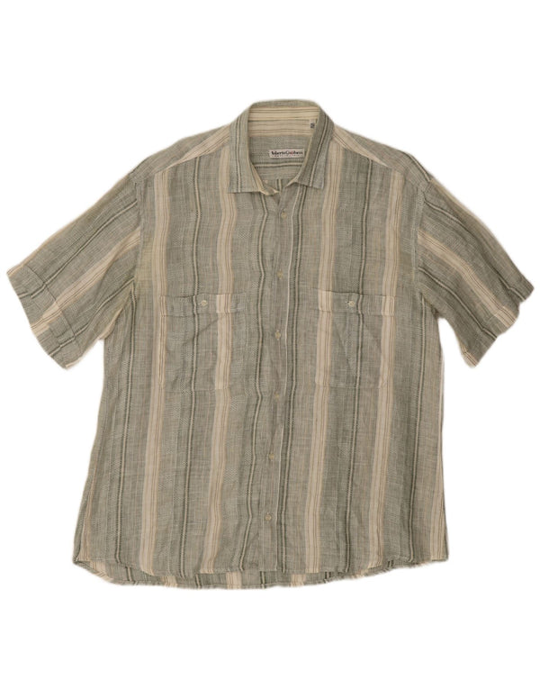 Camicia da uomo a maniche corte Roberto Guiducci taglia 42 16 1/2 grande a righe grigie