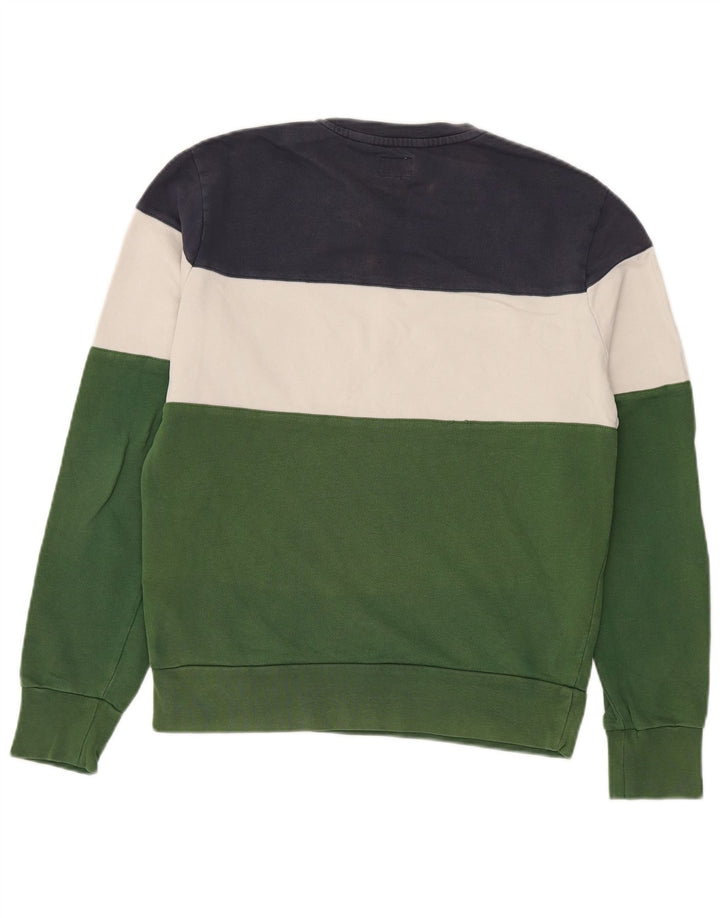 Levi's Mens Graphic Sweatshirt Jumper Small Green Colourblock Cotton