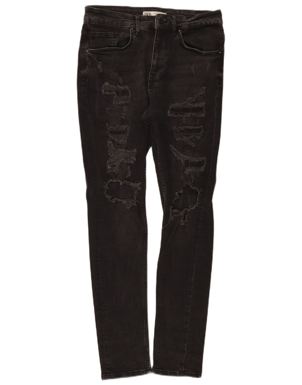 Zara Jean skinny en détresse pour homme EU 40 Medium W31 L30 Coton noir