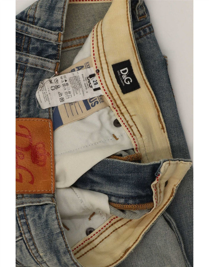 Dolce & Gabbana Womens Distressed Slim Jeans W29 L33 Blue Cotton