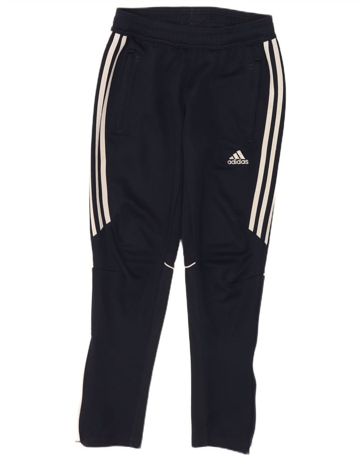 Adidas Boys Tracksuit Trousers 9-10 Years Navy Blue Polyester