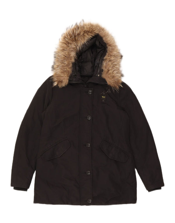 Jachetă căptușită supradimensionată pentru femei Blauer, UK 10, bumbac negru mic