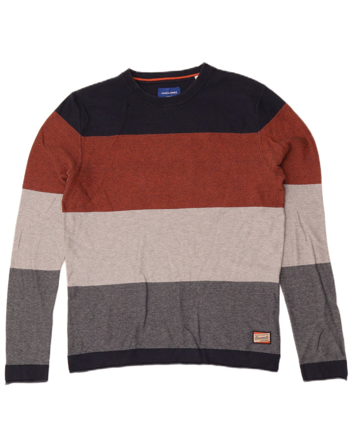 Jack & Jones Herre Top Langærmet Medium Flerfarvet Stribet Bomuld
