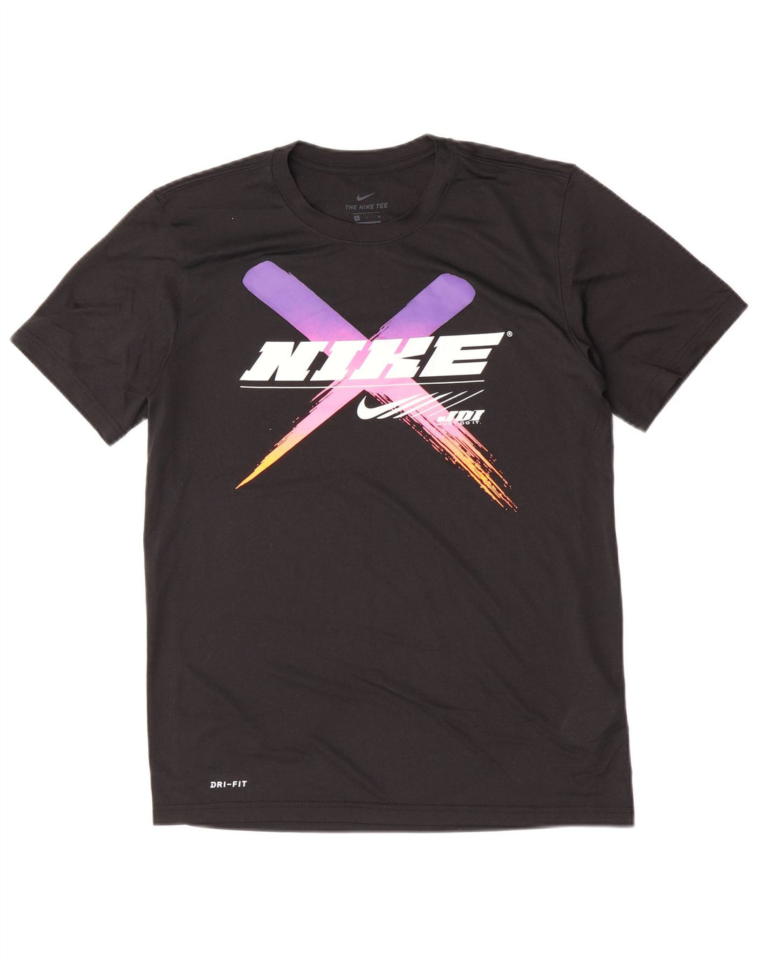 Nike Mens Dri Fit Graphic T-Shirt Top Medium Black Polyester