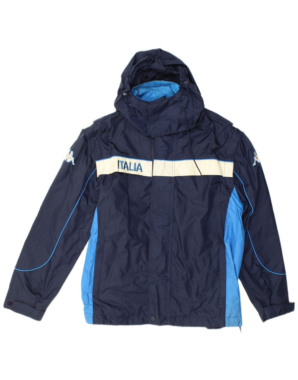 Giacca a vento grafica da uomo Kappa UK 40 Large Blu Navy Colourblock