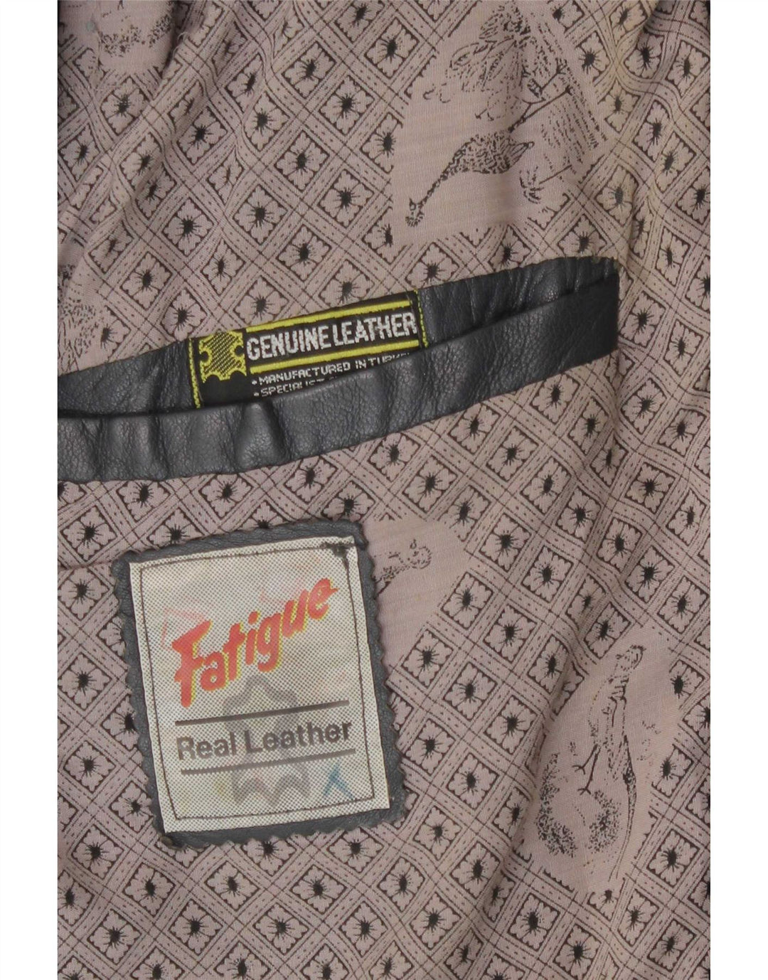 Fatigue Mens Leather Jacket UK 42 XL Grey