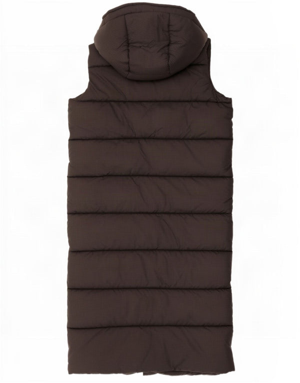 Superdry Ανδρικά Longline με κουκούλα με επένδυση Gilet UK 14 Medium Black Check Nylon