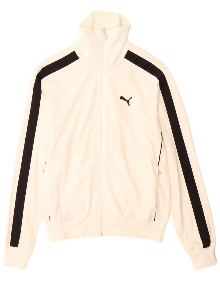 Puma Mens Tracksuit Top Jacket Small White Colourblock Polyester