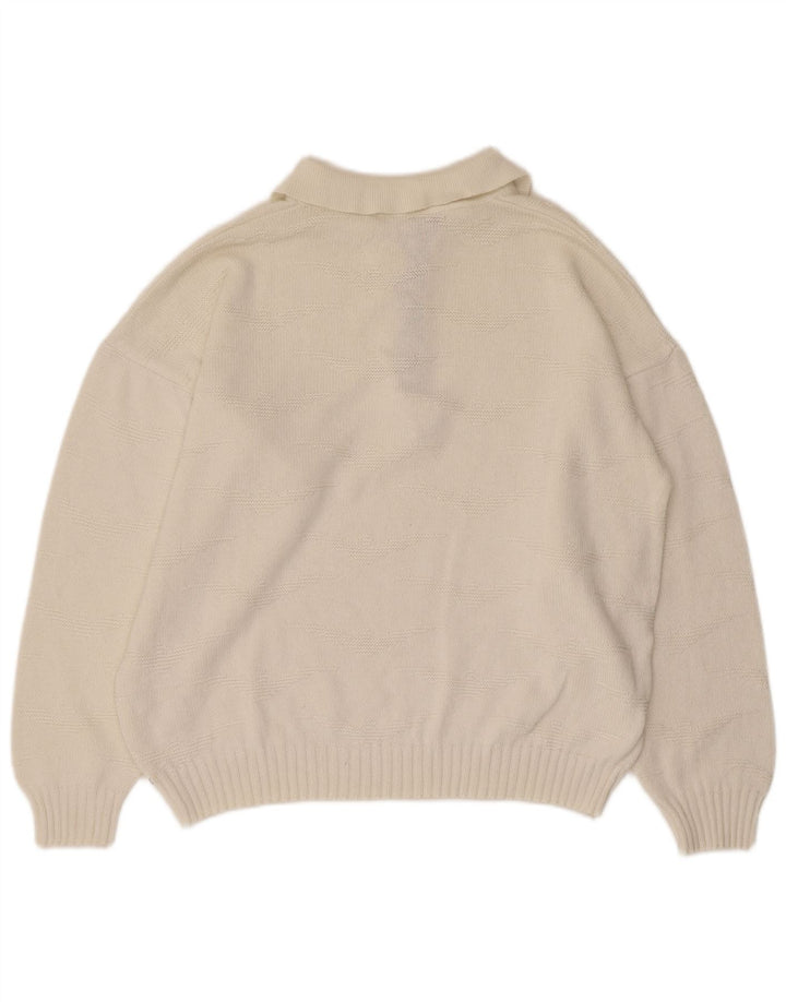 Maglione vintage da uomo con collo alto bianco medio