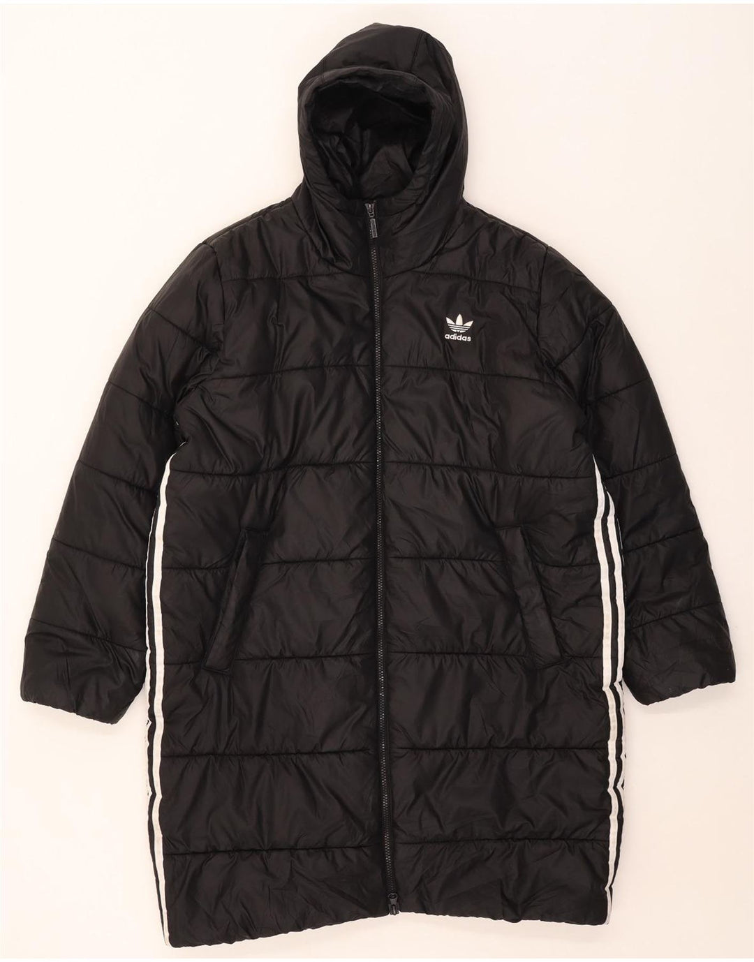 Adidas Womens Hooded Padded Coat UK 16/18 Large Black Polyester