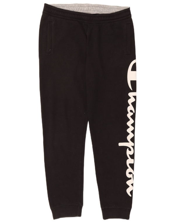 Pantaloni da tuta con grafica Champion da uomo, pantaloni da jogging, grandi, cotone nero