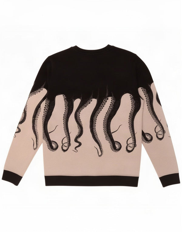 Octopus Mens Sweatshirt Jumper Medium Black Colourblock Cotton
