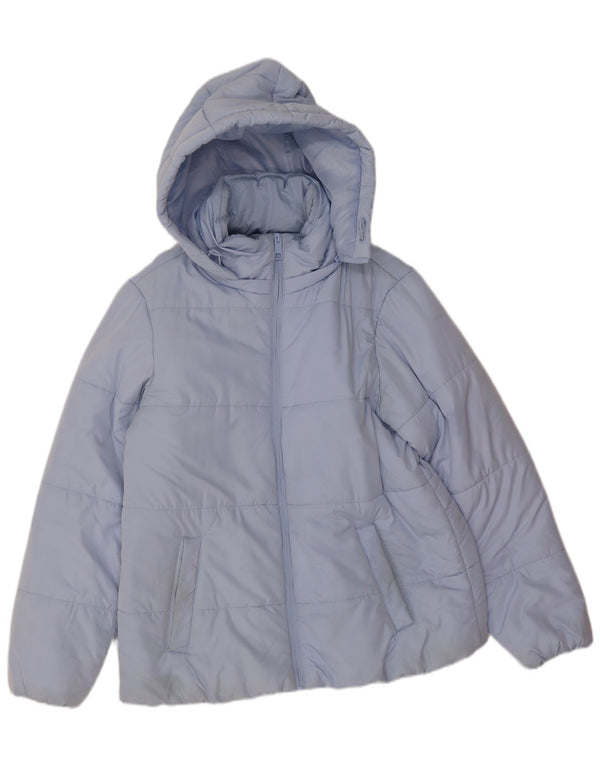 Giacca imbottita con cappuccio da donna Marks & Spencer UK 14 grande poliestere blu