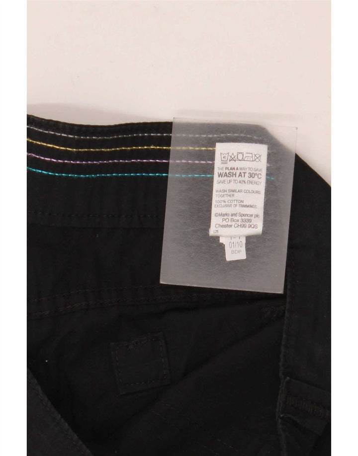 Marks & Spencer Womens Straight Capri Trousers UK 12 Medium W32 L20 Black