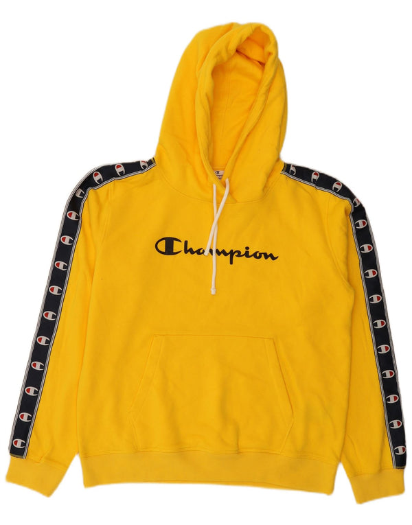Champion Herre grafisk hættetrøje Jumper Stor Gul Colourblock Bomuld