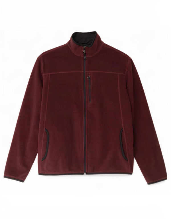 Giacca in pile da uomo Marks & Spencer UK 40 Large Bordeaux Poliestere