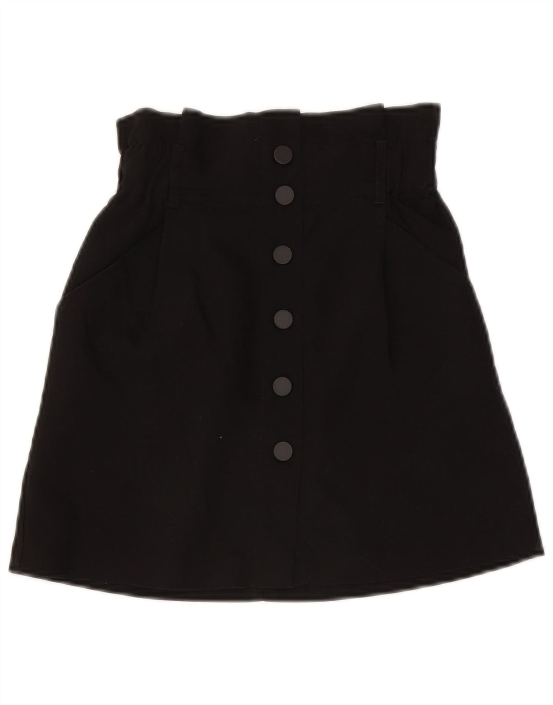 Zara Womens High Waist Mini Skirt XS W24  Black Polyester
