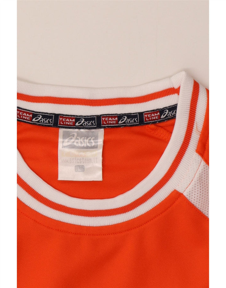 Tricou grafic Asics pentru bărbați Top mare portocaliu din poliester color bloc