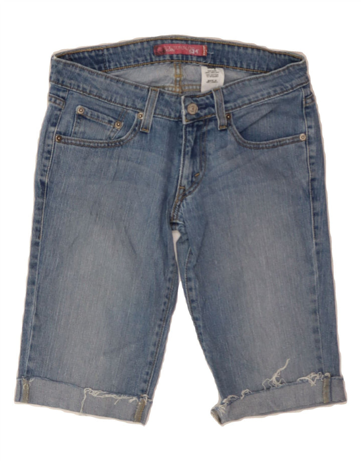 LEVI'S Womens 524 Denim Shorts US 5 Medium W30 Blue Cotton Vintage Levi's and Second-Hand Levi's from Messina Hembry 