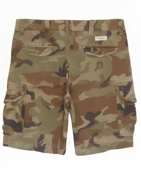 Polo Ralph Lauren Mens Cargo Shorts W34 Large Khaki Camouflage Cotton