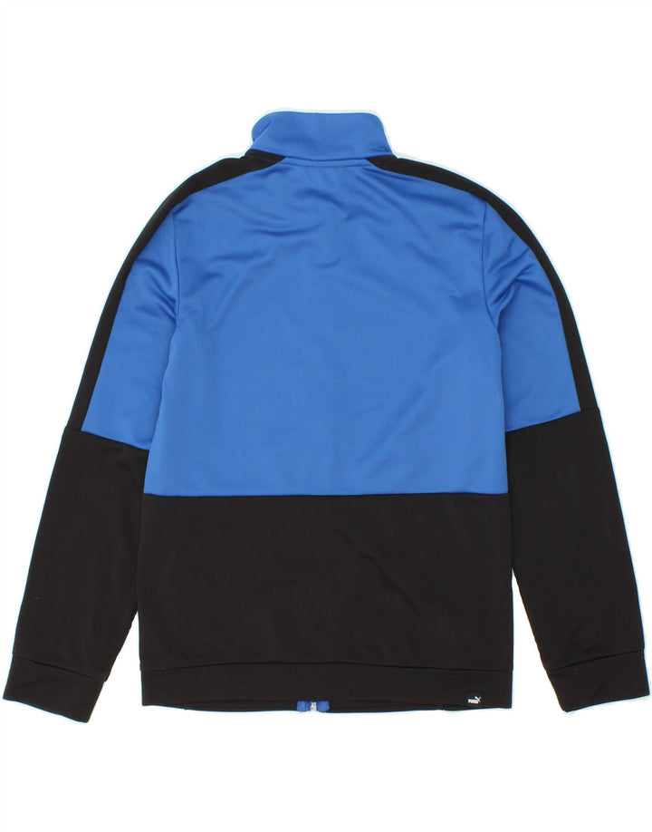 PUMA Boys Graphic Tracksuit Top Jacket 11-12 Years Large Blue Colourblock Vintage Puma and Second-Hand Puma from Messina Hembry 