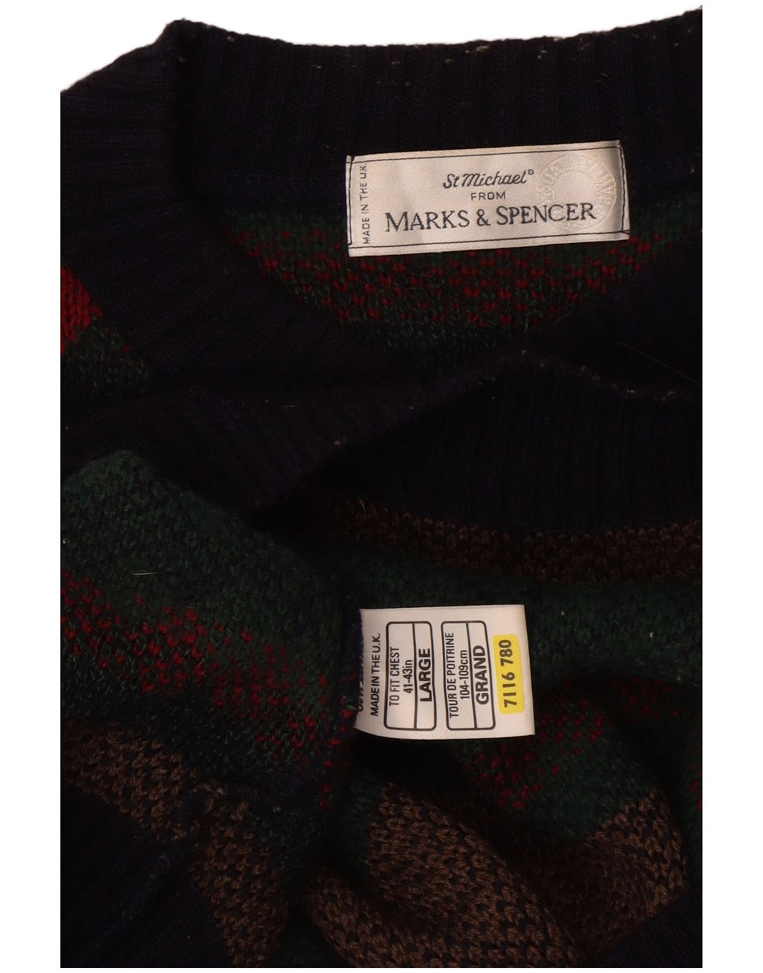 Marks & Spencer Mens Crew Neck Jumper Sweater Large Multicoloured