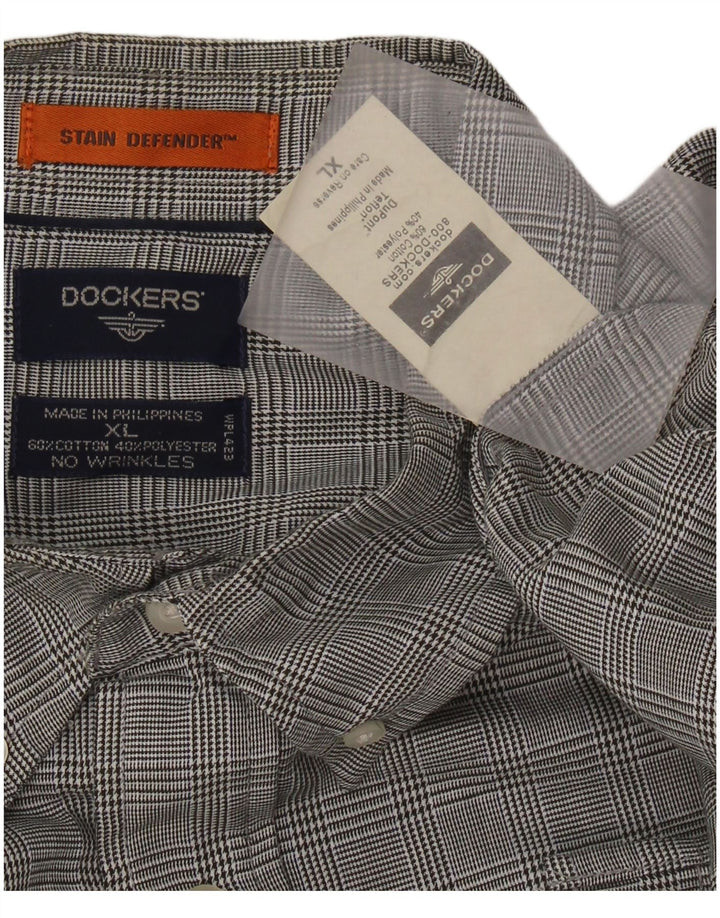 DOCKERS Chemise anti-taches homme XL en coton à carreaux gris