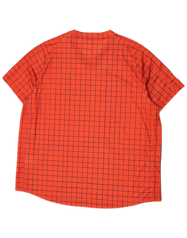 Męski T-shirt Nike Dri Fit Top 2XL Poliester w pomarańczową kratkę