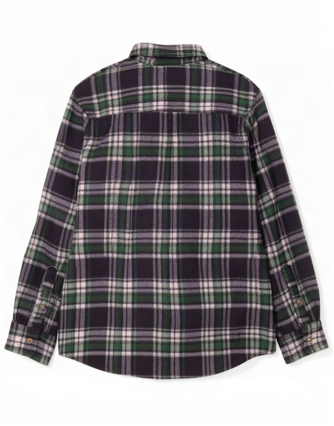 Vintage Mens Fleece Shirt XL Navy Blue Check Polyester