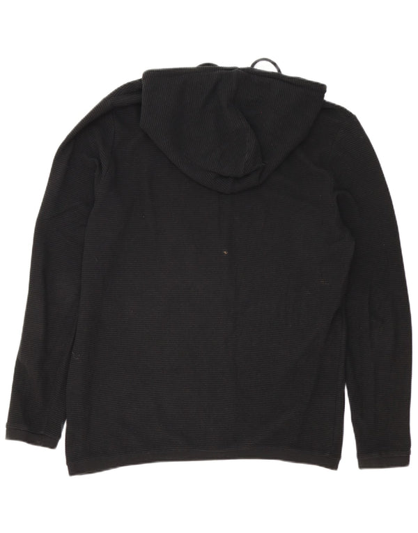 PIAZZA ITALIA Mens Regular Fit Zip Hoodie Sweater Large Black