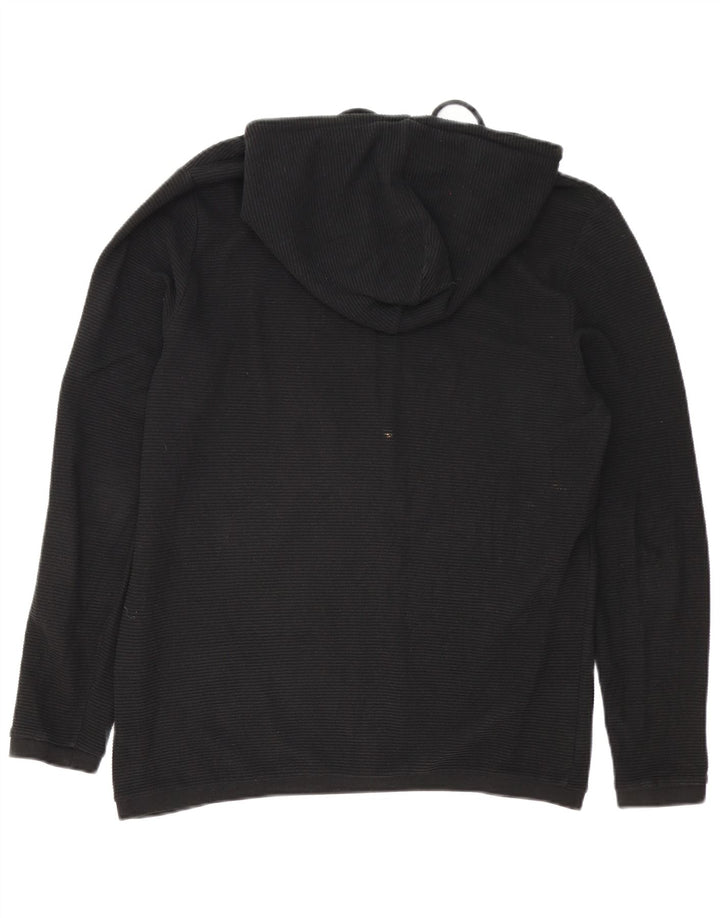 PIAZZA ITALIA Mens Regular Fit Zip Hoodie Sweater Large Black