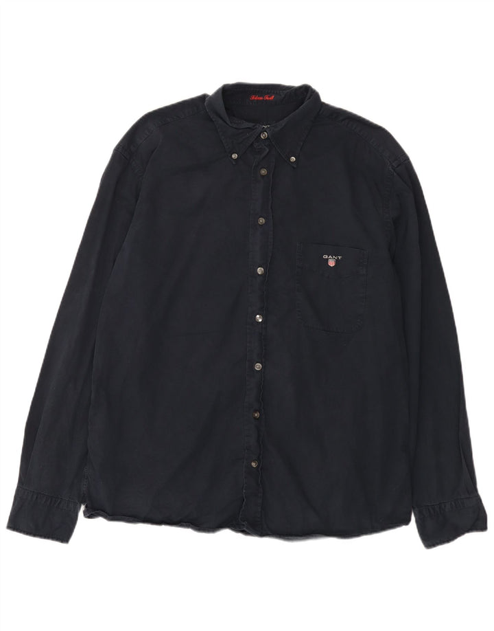 Gant Mens Shirt Large Navy Blue Cotton