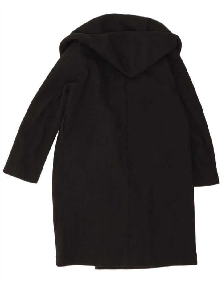 Zara Womens Oversized Double Breasted Coat UK 10 Small Black Polyester