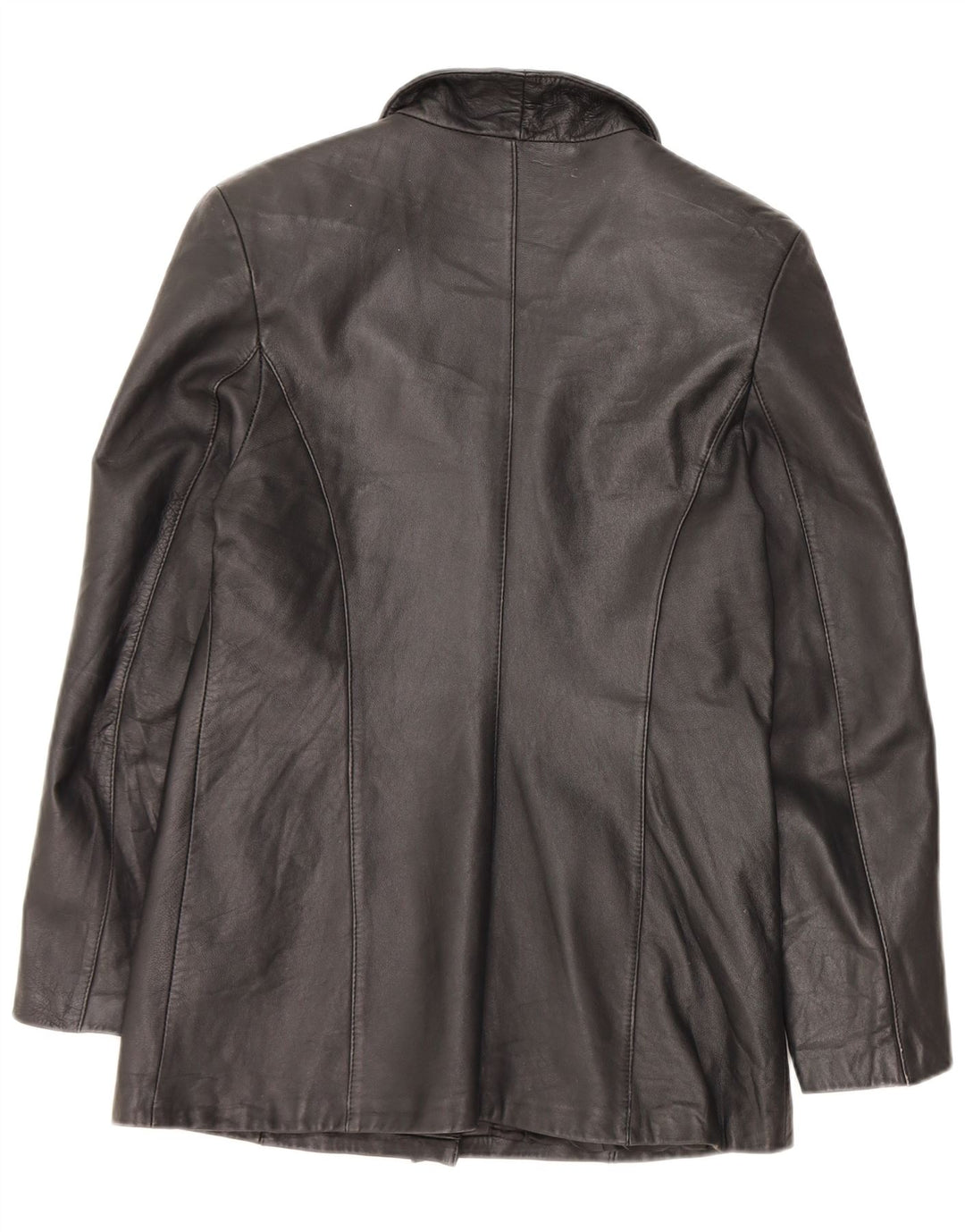 VINTAGE Womens Leather Jacket IT 44 Medium Black
