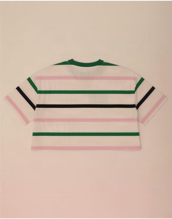Tommy Hilfiger Γυναικείο Crop Graphic T-Shirt Top UK 18 XL Λευκό ριγέ