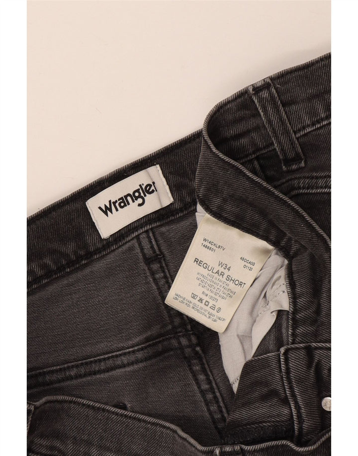 Wrangler Mens Regular Fit Denim Shorts W34 Large Grey Cotton