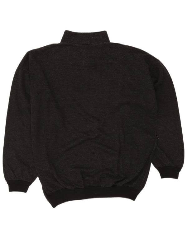 Hanorac vintage pentru bărbați, cu fermoar 1/4, pulover mare, gri, retro, cu pete